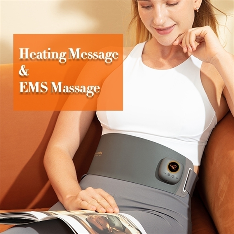 Core Abdominal Trainers Heating EMS Muscle Stimulator Abdominal Body Massage Slimming Belt Electric Smart Toner ABS Trainer Waist Weight Loss Fitnes
