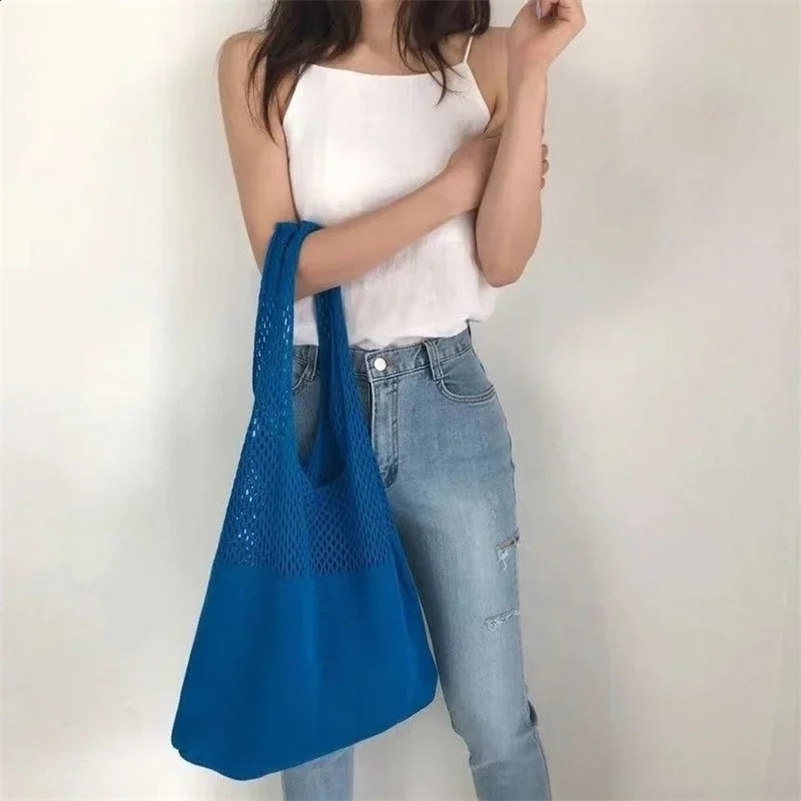 er Knitted Handbags Female Large Capacity tote Womens Pack Summer Beach Bag Big Purses Casual Hollow Woven Shoulder Bags 250425