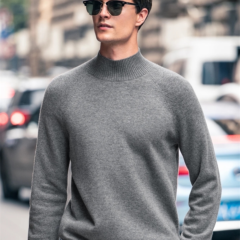 100% cashmere sweater mens warm sweater autumn and winter turtle neck solid color thick long sleeved. 240904bj