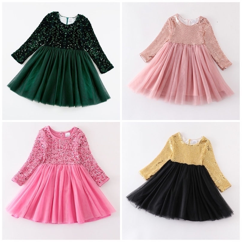 Girl s Dresses Girlymax Christmas Year Winter Baby Girls Milk Silk Tutu Skirt Sequins Solid Color Twirl Dress Knee Length Kids Clothing 221118