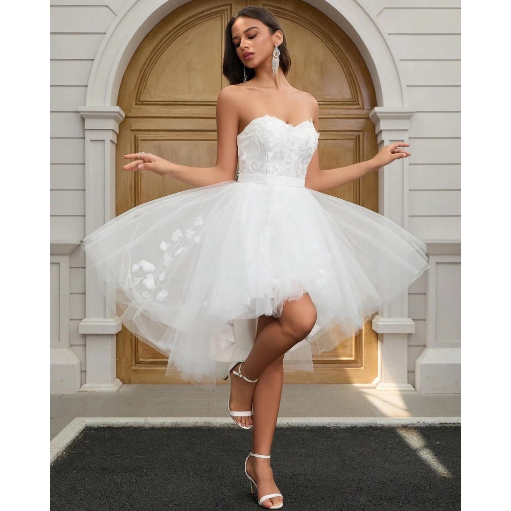 Simple Chapel Satin Long Sleeve Wedding Dresses Empire Waist A Line Plunging High Corset Back Draped Reception Bridal Vestidos De Novia 01