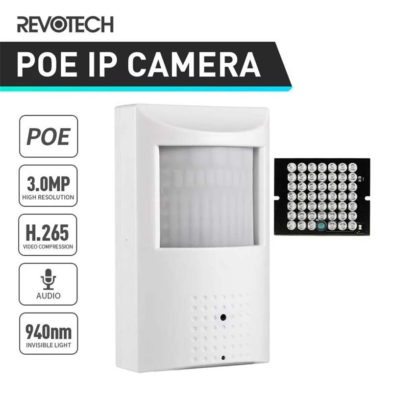 P POE Audio Camera 940nm Invisible PIR Night Vision HD Mini Indoor LED IR Security CCTV System Video 240106bj