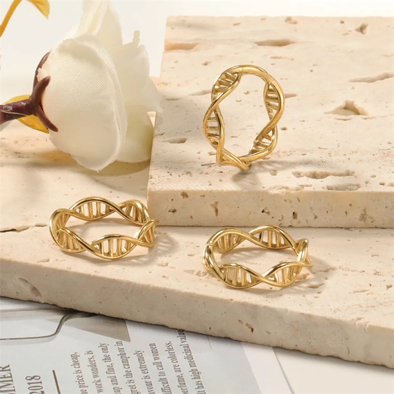 Mens Wedding Band Punk Style DNA Rotation Finger Rings For Women Wholesale 316l Stainless Steel Men Jewelry Valentine Gifts 240125bj