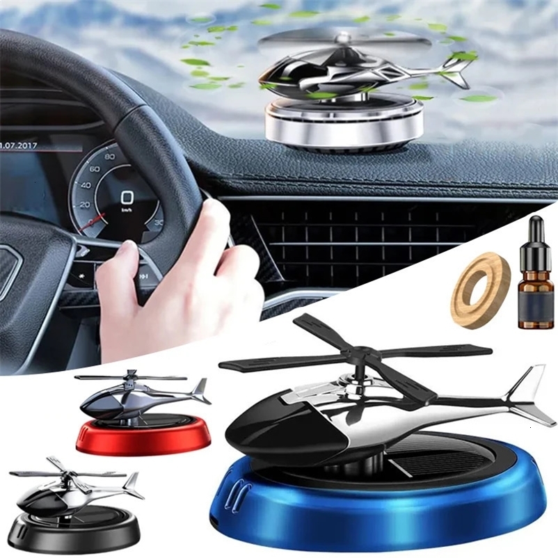 Car Air Freshener Solar Power Rotating Helicopter Car Fragrance Perfume Solar Automobile Aroma Diffuser Auto Office Decoration 240517