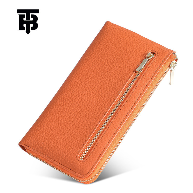 TB BHULAMTE Free Shipping New Designer Bag High-quality Genuine Leather Women's Long Wallet RFID Anti-theft Cowhide Coin Wallet Multi Card Slot