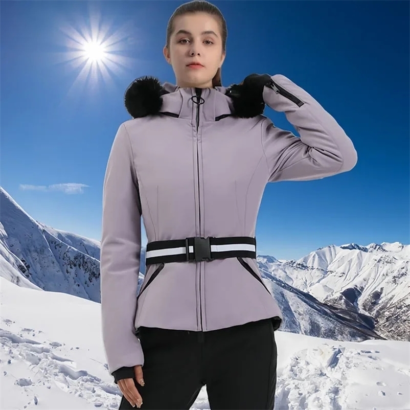 Ski jacket 2025 mountain winter hooded womens snowboard clothing outdoor sports ski jacket windproof and warm snow sportswear 241011