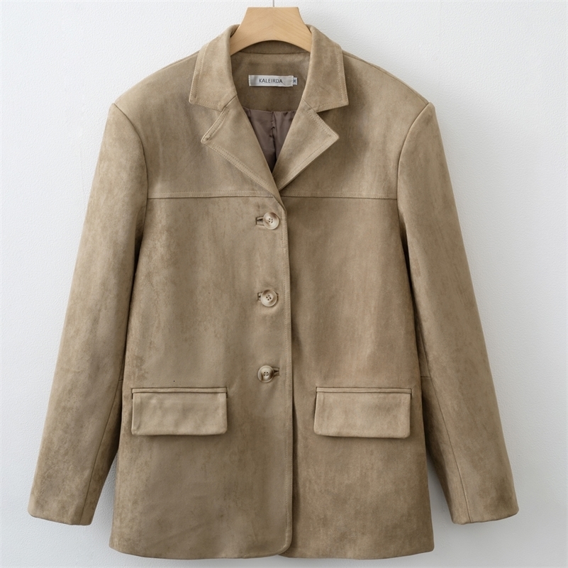 2025 Fall Autumn Winter Women Fashion Suede Basic Jacket Basic Blazer250920ww