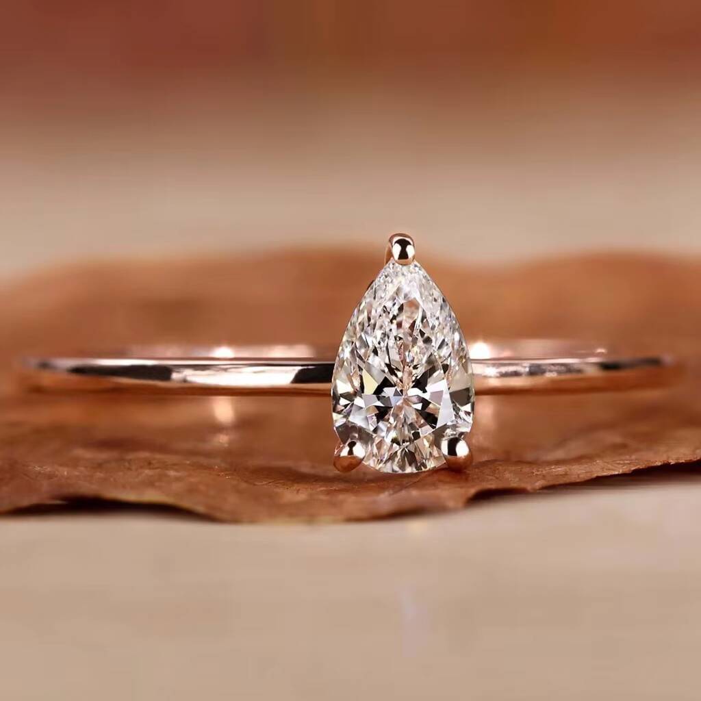 Factory Custom GIA IGI Certified Vvs Cvd Lab Grown Created Diamond 18k Gold Oval Pear Radiant Cut Lab Diamond Ring1 2 3 Ct