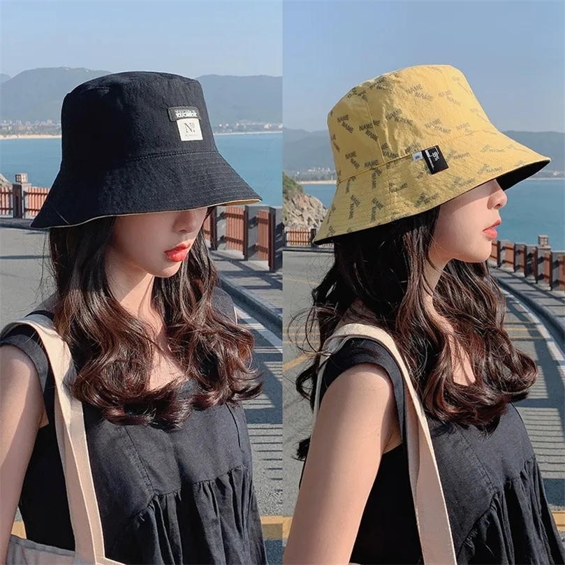 Wide Brim Hats Bucket Summer Korean Version Of The Trendy Fisherman Hat Womens Sunscreen UV Protection Sun Japanese AllMatch DoubleSided Sunhat 2309