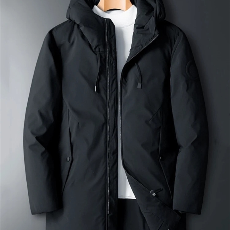 90% White Duck Down Mens Winter Puffer Jacket Hooded Windbreaker Warm Down Gilet Long Trench Coats Big Size 6xl 7xl 8xl 241223bj