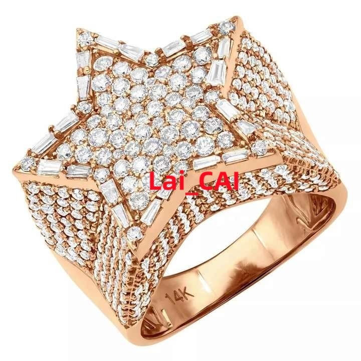 HighEnd Custom Classic Hip Hop Bling Ring Lab Grown VVS Moissanite IGI Certificate OEM and Bulk Export for Men and Women