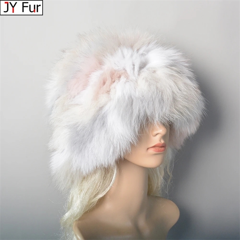 Knitted True Fox Fur Hat for Women Beanies Solid Fox Fur Hat for Winter Womens Party Fashion Fur Hat Skulls 241206bj