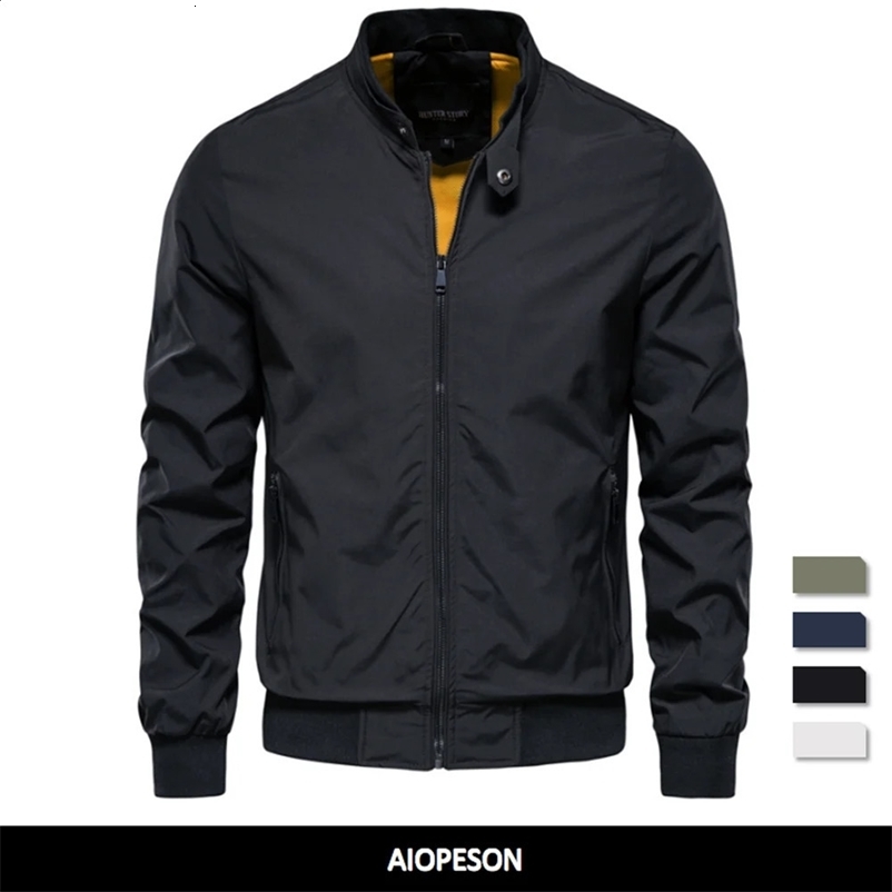 AIOPESON Solid Color Baseball Jacket Men Casual Stand Collar Bomber Mens Jackets Autumn High Quality Slim Fit Jackets for Men 240829