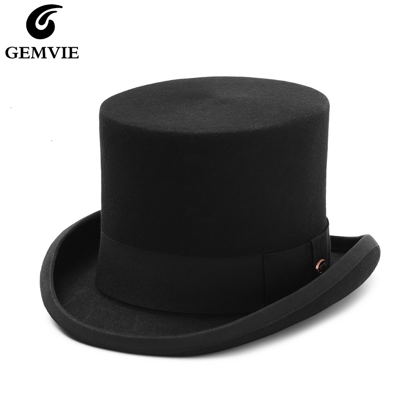 Largeurs chapeaux à bord Bodet Gemvie 54 pouces 100 en laine en feutre pour le cylindre menwomen topper fart party costume fedora magicien 230214