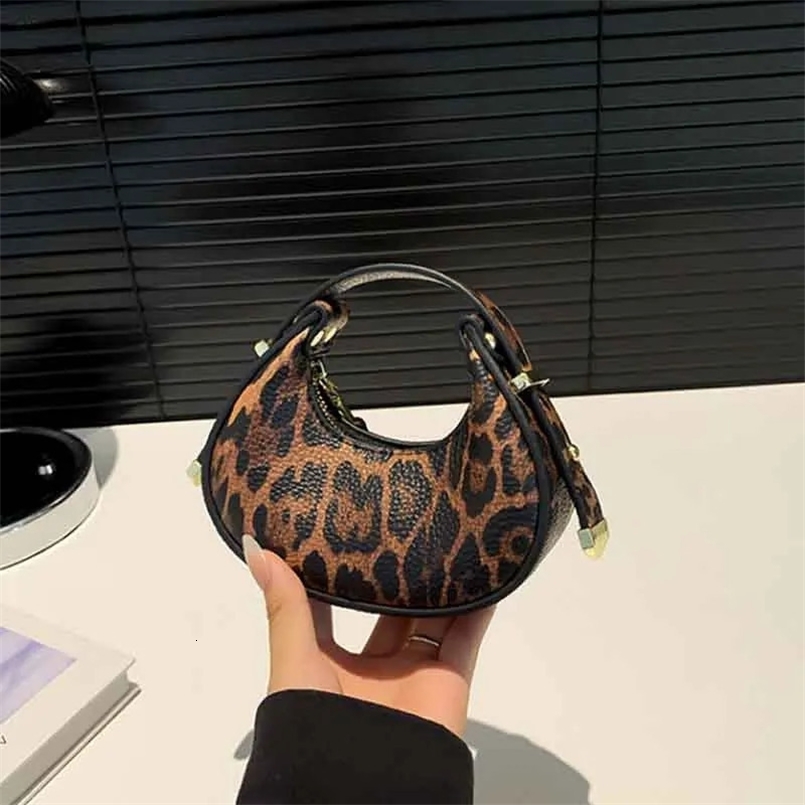 Mini Leopard PU Leather Crossbody Bags For Women Y2K Trend Female Korean Fashion Lady Shoulder Bag Lady Handbags bolsas 241228