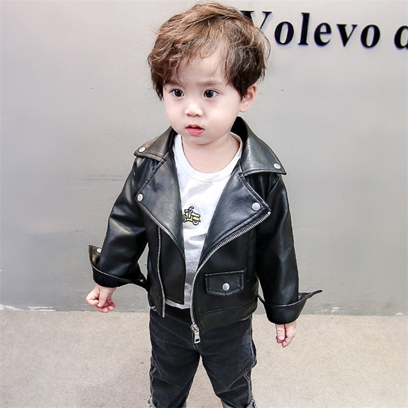 Jackets Boys Leather Jacket Solid Color Boy Coats Kids Casual Style Children Spring Autumn Clothes For 230724