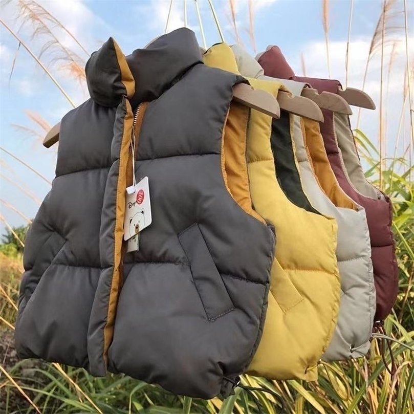 Waistcoat Autumn Winter Children 37 Years Baby Warm Parkas Vest Jackets For Girls Boys Down Thicken Cotton Waistcoat Kids Outerwear Tops 221006