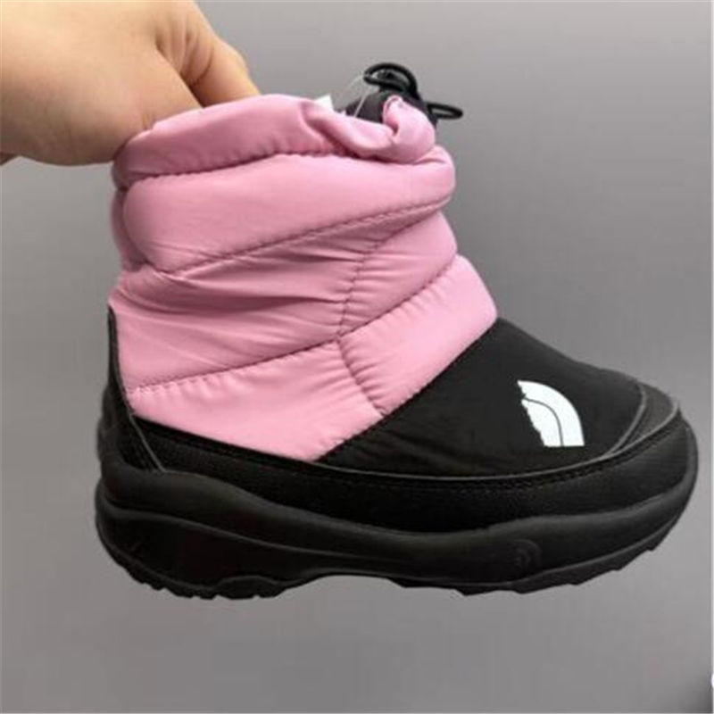 New Kids Snow Boots Designer Winter Boys Girls Non-slip Waterproof Warm Ankle Boot Padded Down Childrens Booties Elastic Band Cotton Shoes