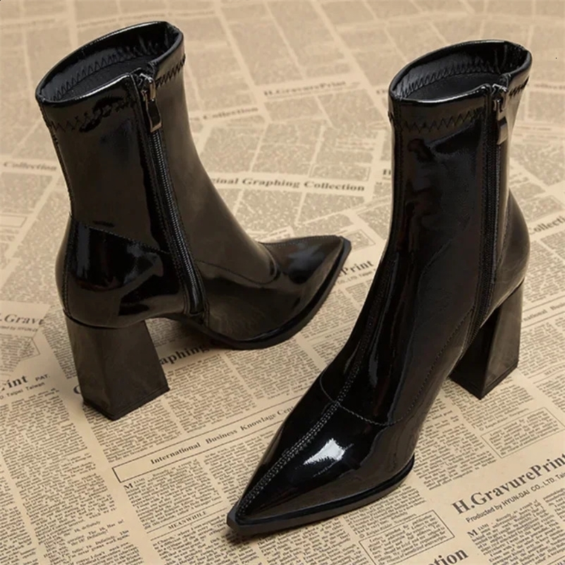 2024 Fashion Solid Color Versatile Womens Boots Comfortable Pointed Toe Temperament Workplace Banquet Womens Boots 250120bj