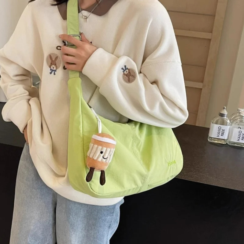 Women Japan Style Hobo Crossbody Bag Large Capacity Ins Style Versatile Embroidery Shoulder Bag Waterproof Bag 250805