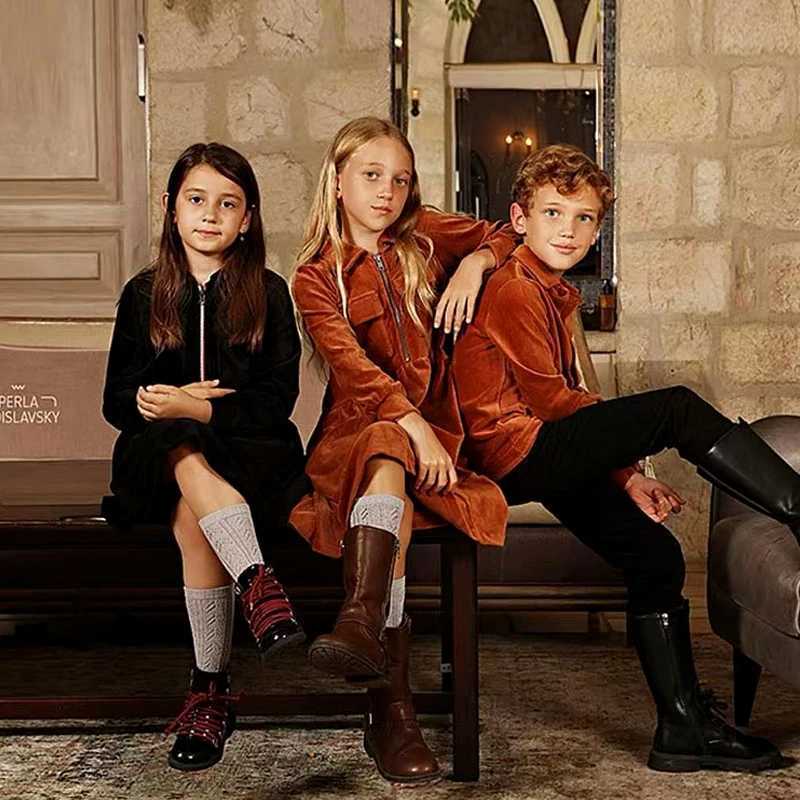 Children clothing autumn winter girls dress baby boy shirt set family matching clothes maxi skirt with pocket kids family set X250923