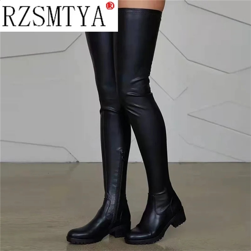 Autumn Womens Over the knee Boots Side Zipper Skinny Red Sexy Nightclub Boots 240926bj