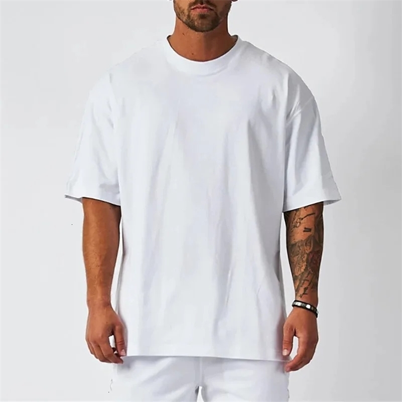 High-quality Mens T-Shirt 100% Cotton T Shirt Men Women Solid Color Basic Casual Clothing Big Size Short Sleeve Black White Top 250225