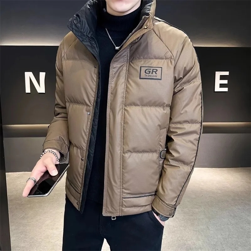 Fall Winter Mens White Duck Down Jacket Fashion Letter Printing Patch Workbench Thick Warm Jacket Mens Coat 240924bj
