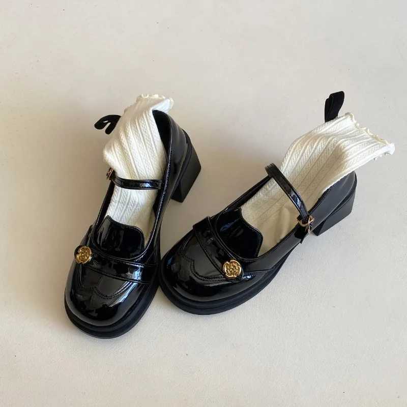 French Block Heel Shallow Mouth Mary Jane Shoes 2025 Summer New Temperament Versatile Womens High Heels Z250923