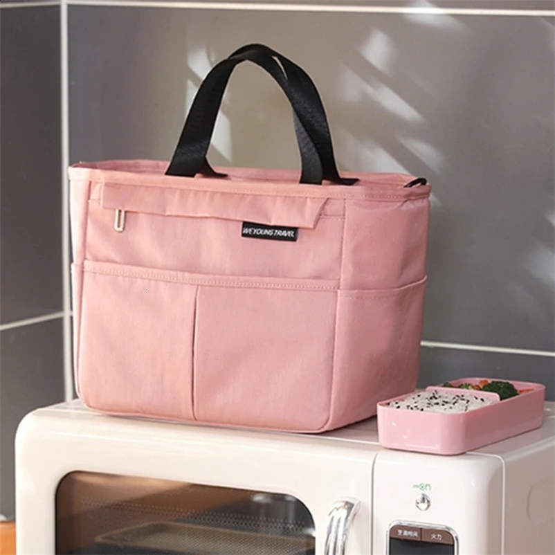 Portable Lunch Box Insulated Thermal Bag Picnic Food Cooler Pouch Large Capacity Shoulder Bento Storage Bags for Women Children 250217bj