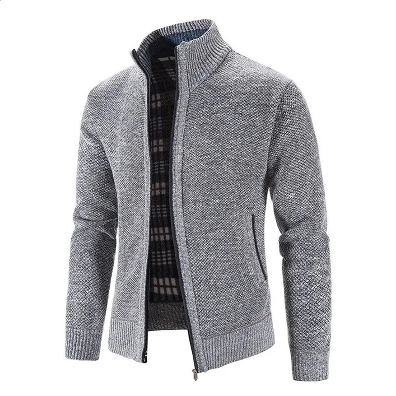 Arrival Knitted Sweater Men Spring Autumn Casual Fleece Cardigan Men Sweaters Coats Solid Color Plus Size 3XL 5 Colors 250206