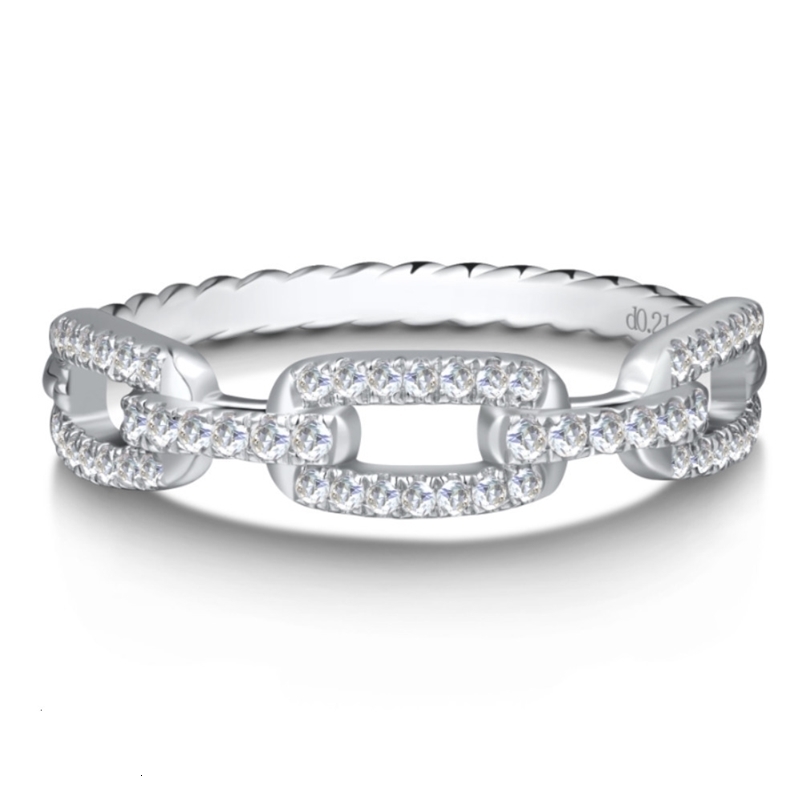 With Side Stones Band for Wowen Engagement Rings S925 Sterling Silver Twist Link Ring D Color VVSI Diamond Wedding Fine Jewelry 230710bj