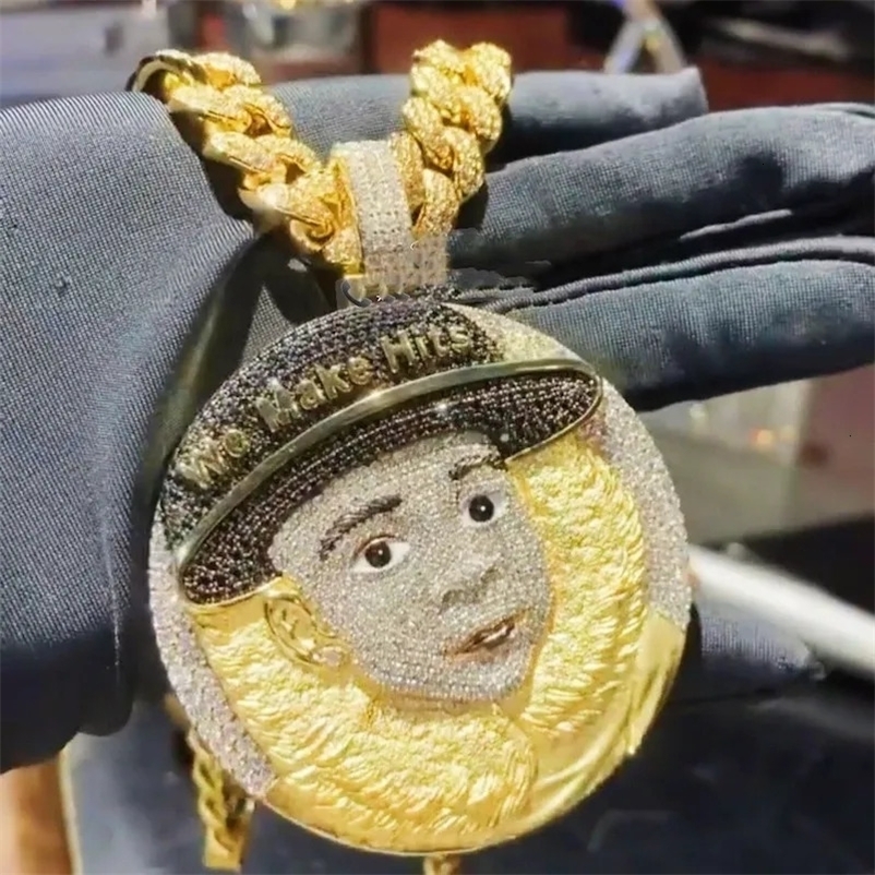 Hip Hop Full Iced Out S925 10k Solid Gold Diamond Chain for Man Custom Pendant Hiphop Personalized Gift for Men 240424