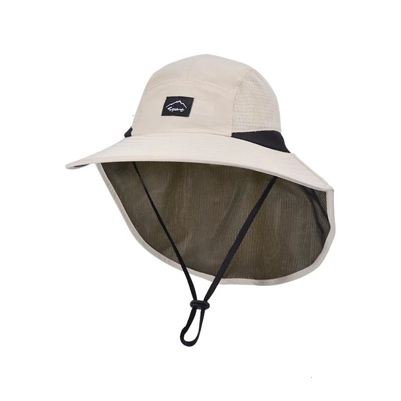 Summer UV Neck Protection Bucket Hat For Women Men Quick Drying Sun Hats Male Long Wide Brim Fisherman Caps Outdoor Hiking Hats 240514