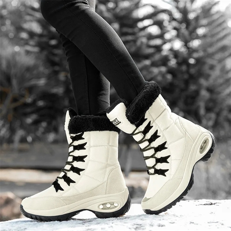 Womens Boots Winter High Quality Keep Warm Mid-Calf Waterproof Snow Boots Women Comfortable Ladies Thigh High Hiking Boots 240821