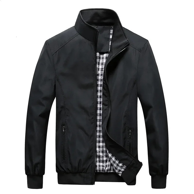 Quality Bomber Solid Casual Jacket Men Spring Autumn Outerwear Mandarin Sportswear Mens Jackets for Male Coats M-5XL 6XL 7XL 240829