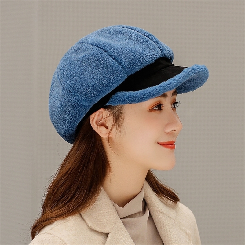 Beanie Skull Caps Artificial Lamb Wool Hat Autumn Winter Baseball Cap Version Warm Plush Spring Gift 230822bj