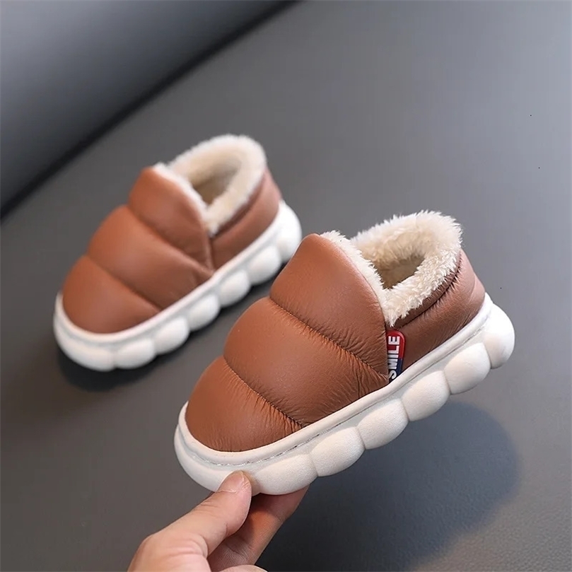 Boots Childrens winter wool lined thick cotton slippers waterproof and antiskid snow boots boys girls baby shoes 231122