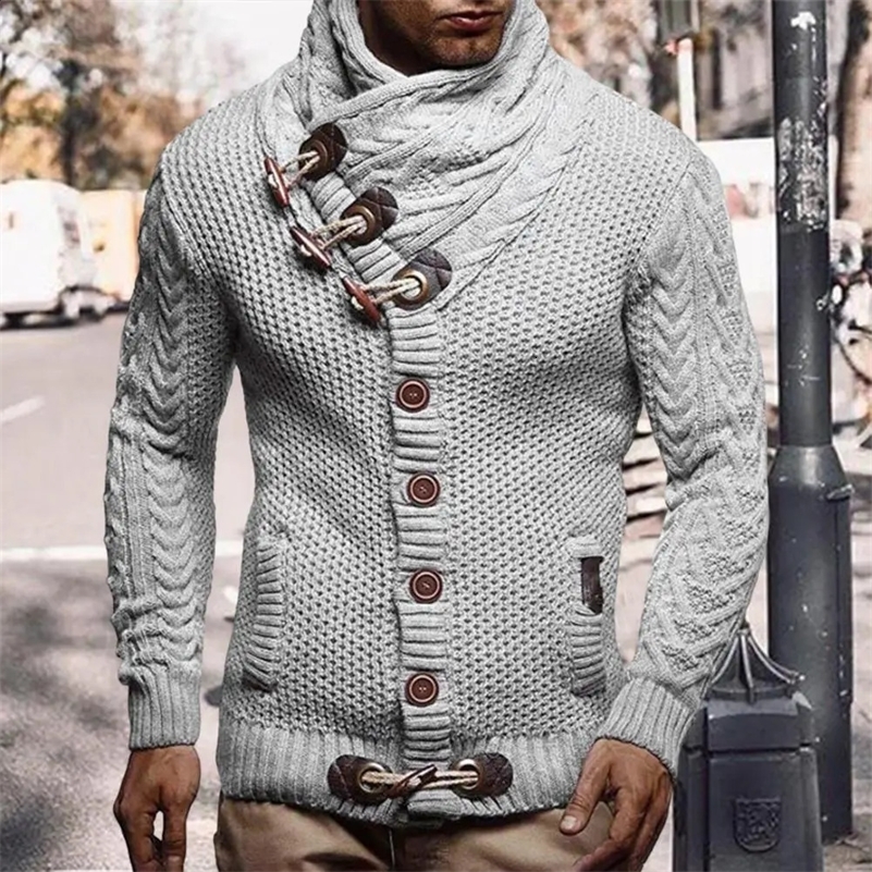 Stylish Men Sweater Long Sleeve Streetwear Super Soft Knitting High Collar Sweater Cardigan Sweater 240723