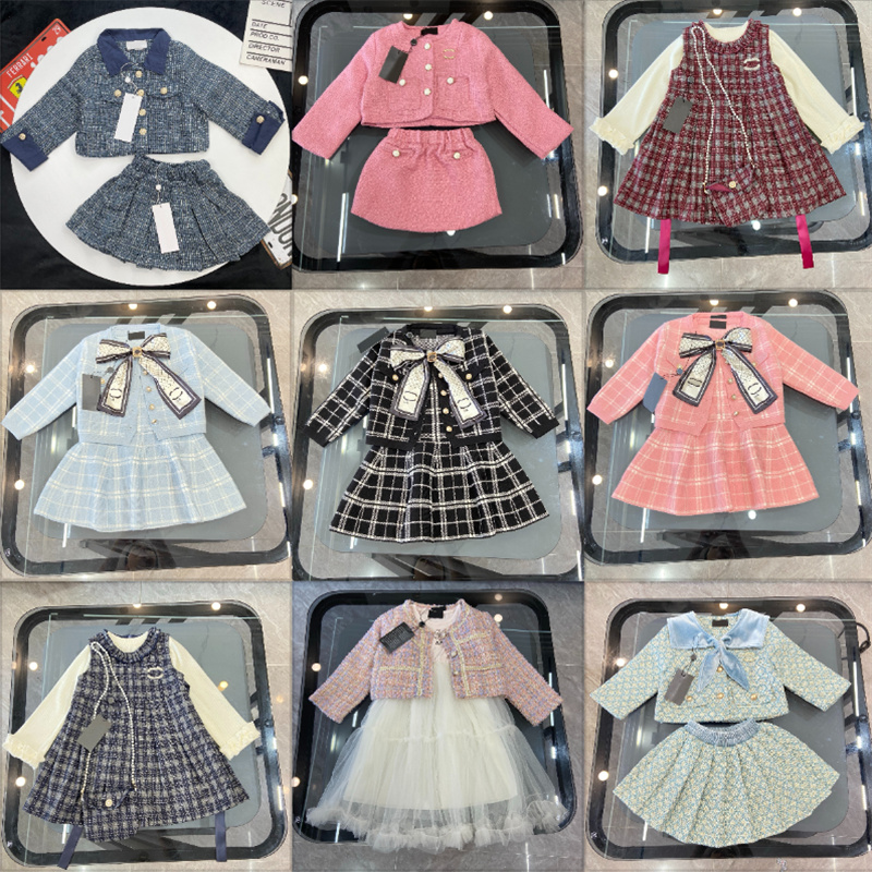 Designer Infant Babies Skirt Fashion Kids Winter Ball Gown New Born Luxury Skirts Princess Long Sleeves Dresses Infant Children Dress Set