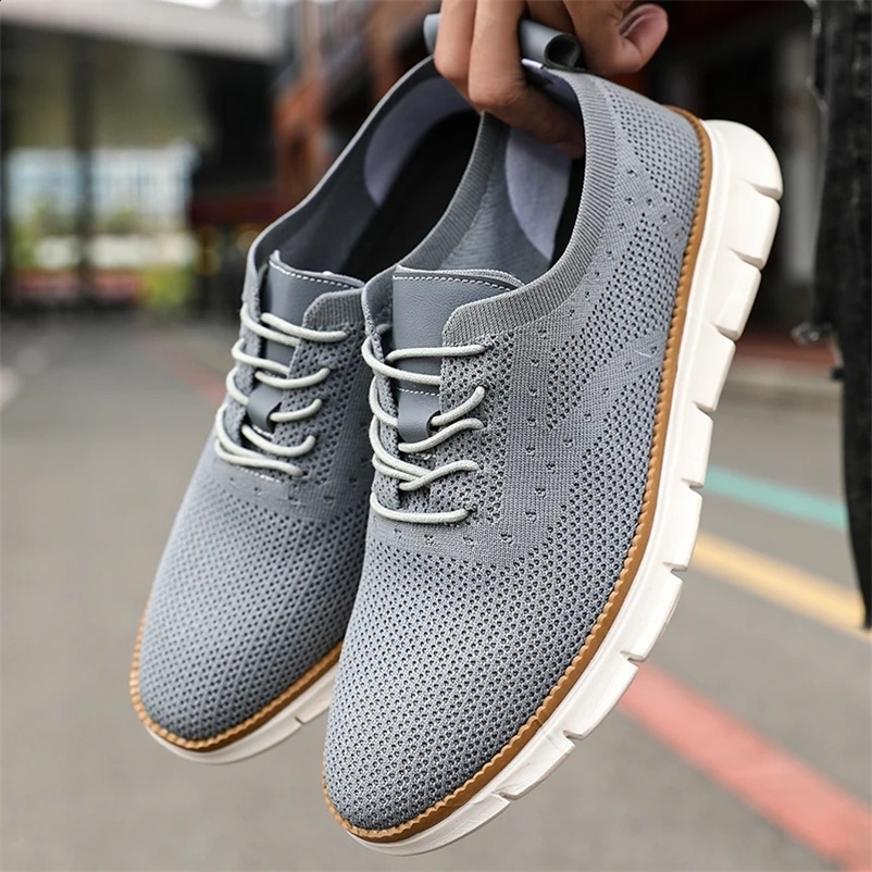Mens breathable mesh sports shoes high-quality gray fashion gym casual lightweight walking shoes couple plus size shoes 2024 model 240827bj