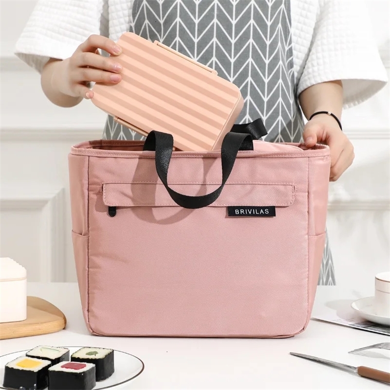 Zipper lunch bag bento box insulated cooler handbag picnic travel portable food storage container 241008bj