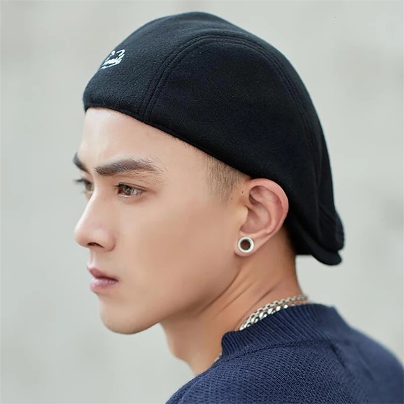Large Size Winter Warm Beret Hats Men French Wool Hat Thick Cashmere sboy Big Inspired Unisex Antiwear Gatsby Cap 240603bj