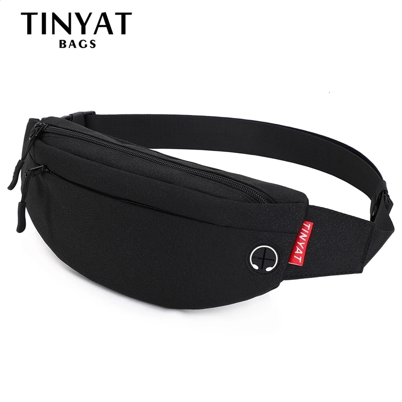 TINYAT Men Waist Bag Pack Purse Casual Large Phone Belt Bag Pouch Womens Canvas Travel Phone Bag Fanny Banana Bag Hip 4 Pockets 241120