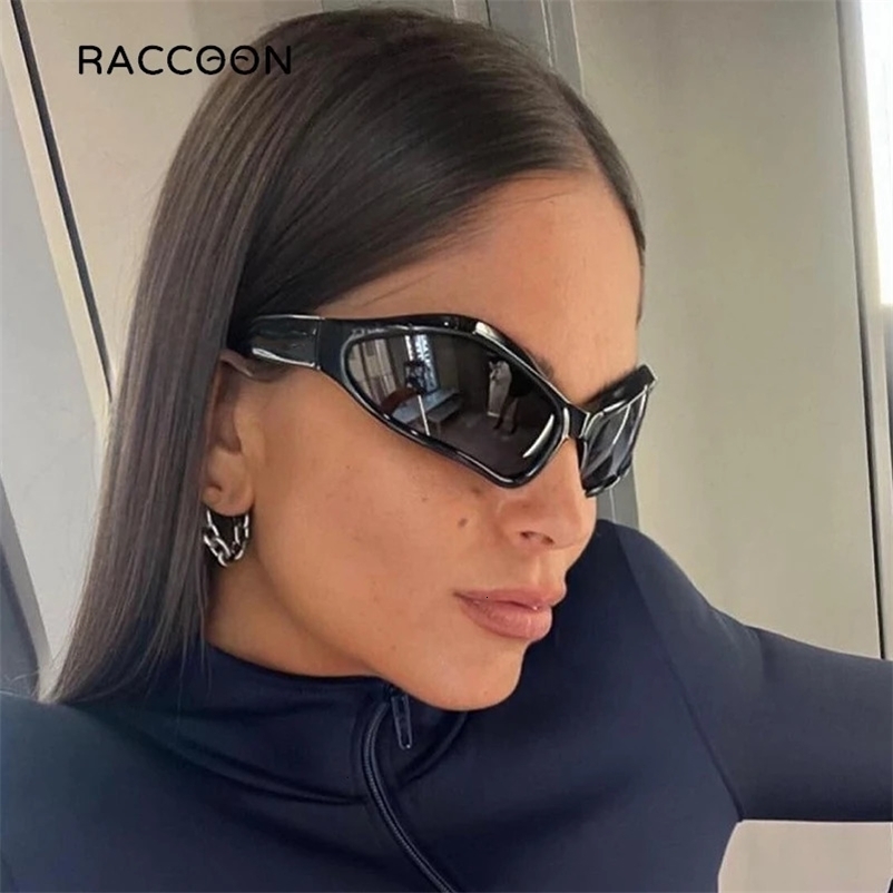 Concave Shape Steampunk Y2k Sunglasses Womens Fashion Mens Retro 2000 Oval Sunglasses Trendy Irregular Punk Shadows 241022bj