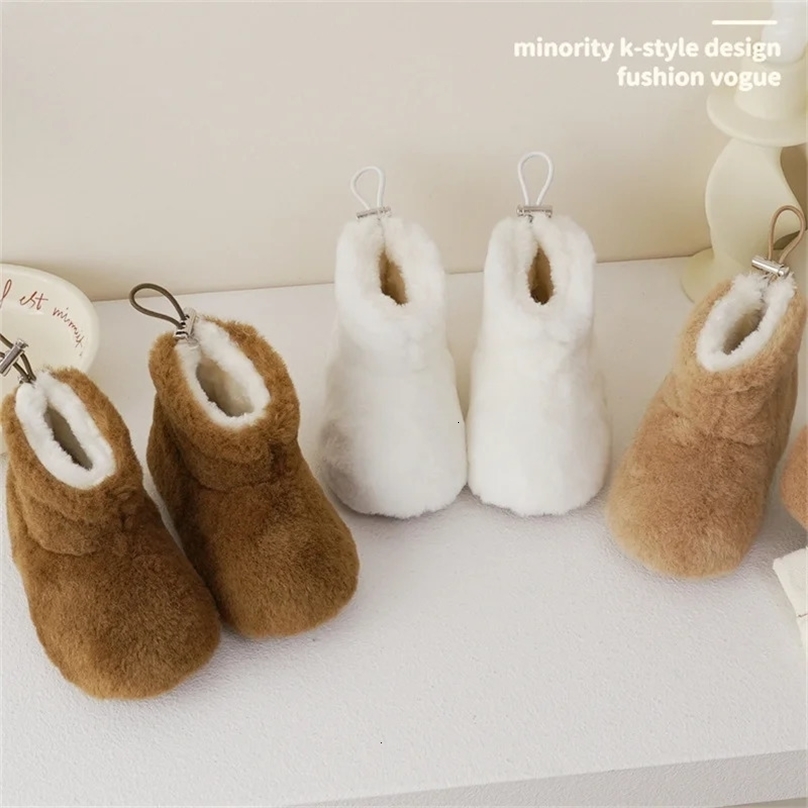 Boots Children Snow 2023 Winter Girls Solid Rabbit Fur Warm Boys Soft Sole Non slip Casual Shoes Size 21 30 231218