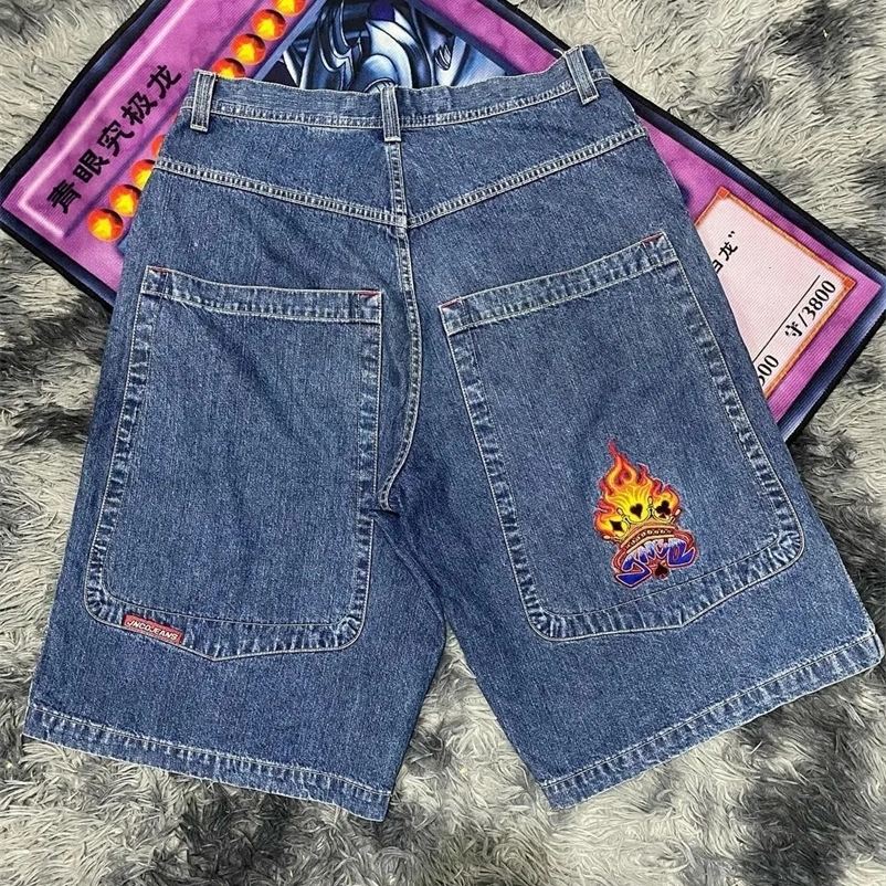 American High Street Vintage Style Women Cartoon Print Pattern Denim Shorts Y2k Blue Jeans Breathable and Comfortable for Summer 240708