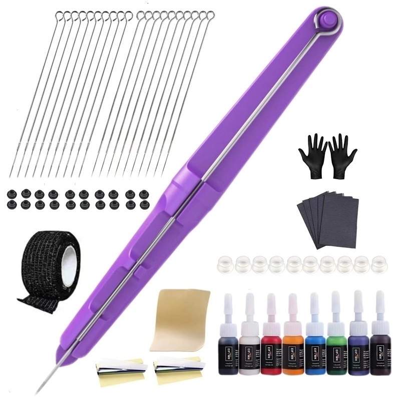 Hand Poke and Stick Tattoo Kit Pen Clean Safe Machine DIY Tool for Supplies 220617i