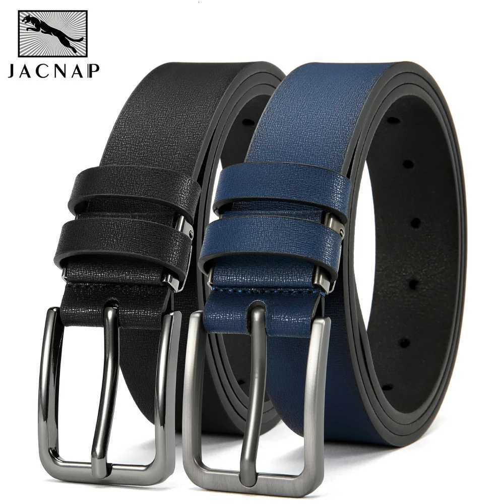 JACNAIP Men Belt Pin Buckle Leather Rotatable Luxury Reversible Belts For Jeans Cowhide Genuine Gifts W250923