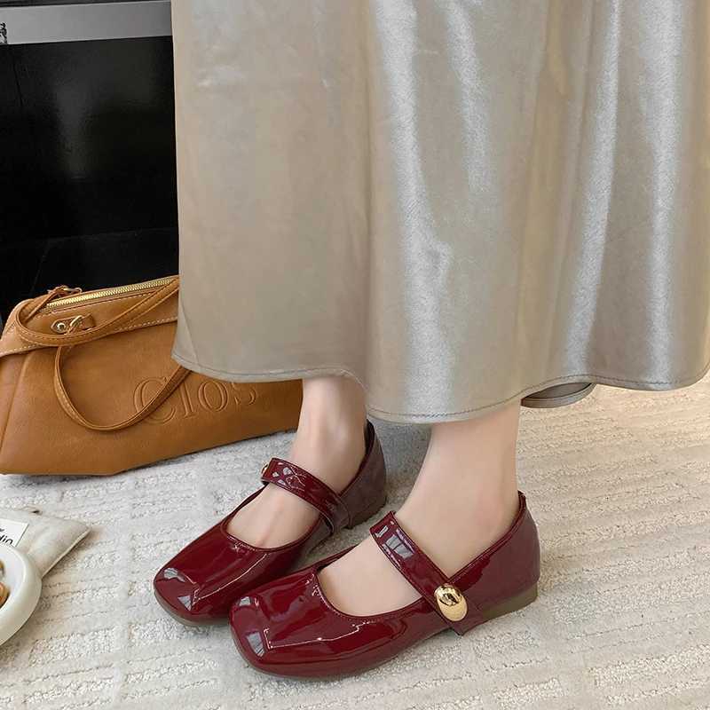 Red Mary Jane womens shoes 2025 new autumn fashion Frenchstyle squaretoe lowheeled softsoled casual slipon shoes Z250923